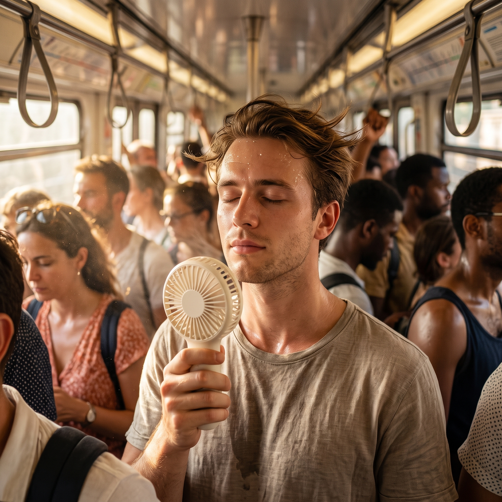 Dans le métro en pleine canicule — soulagement immédiat